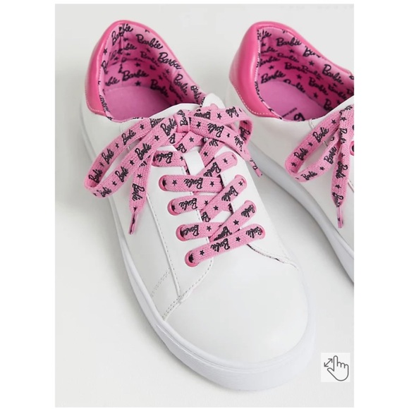 *HOST PICK* NEW Torrid 8.5 Wide Barbie White & Pink Faux Leather Sneakers - Picture 1 of 9